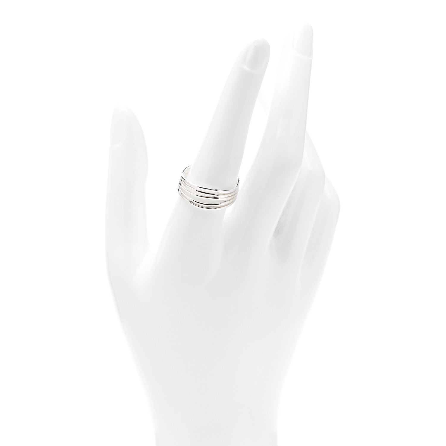 Tiffany Sterling Silver Elsa Peretti 5 Row Wave Ring 58 8.25 2 of 6