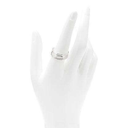Tiffany Sterling Silver Elsa Peretti 5 Row Wave Ring 58 8.25 2 of 6
