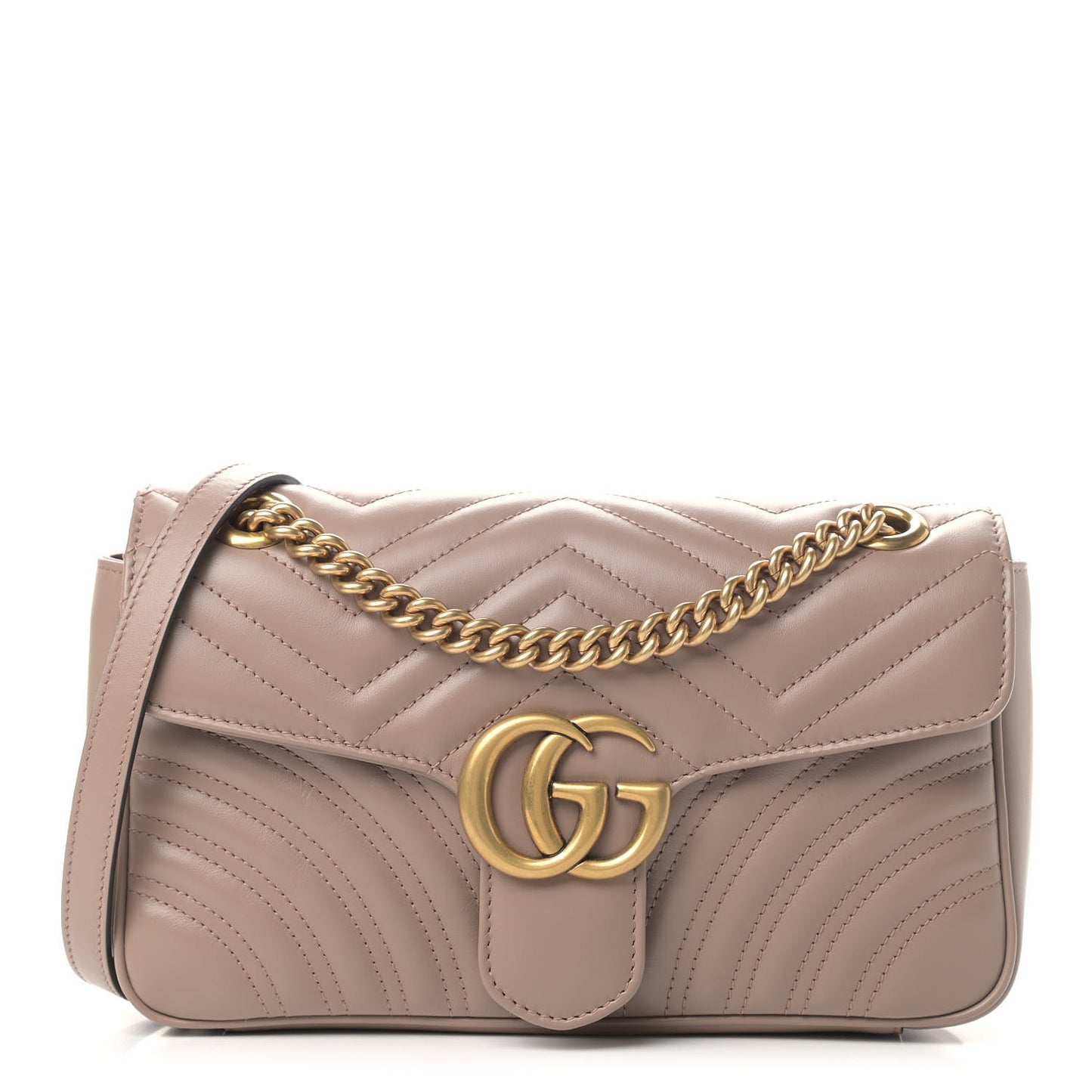 Calfskin Matelasse Small GG Marmont Shoulder Bag Porcelain Rose