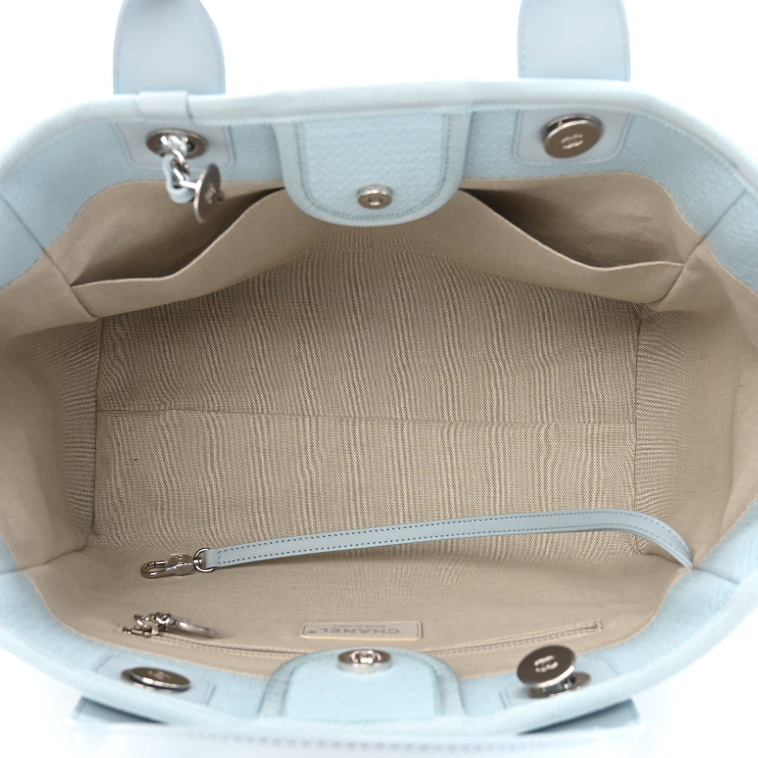 Chanel Mixed Fibers Small Deauville Tote Light Blue 5 of 10