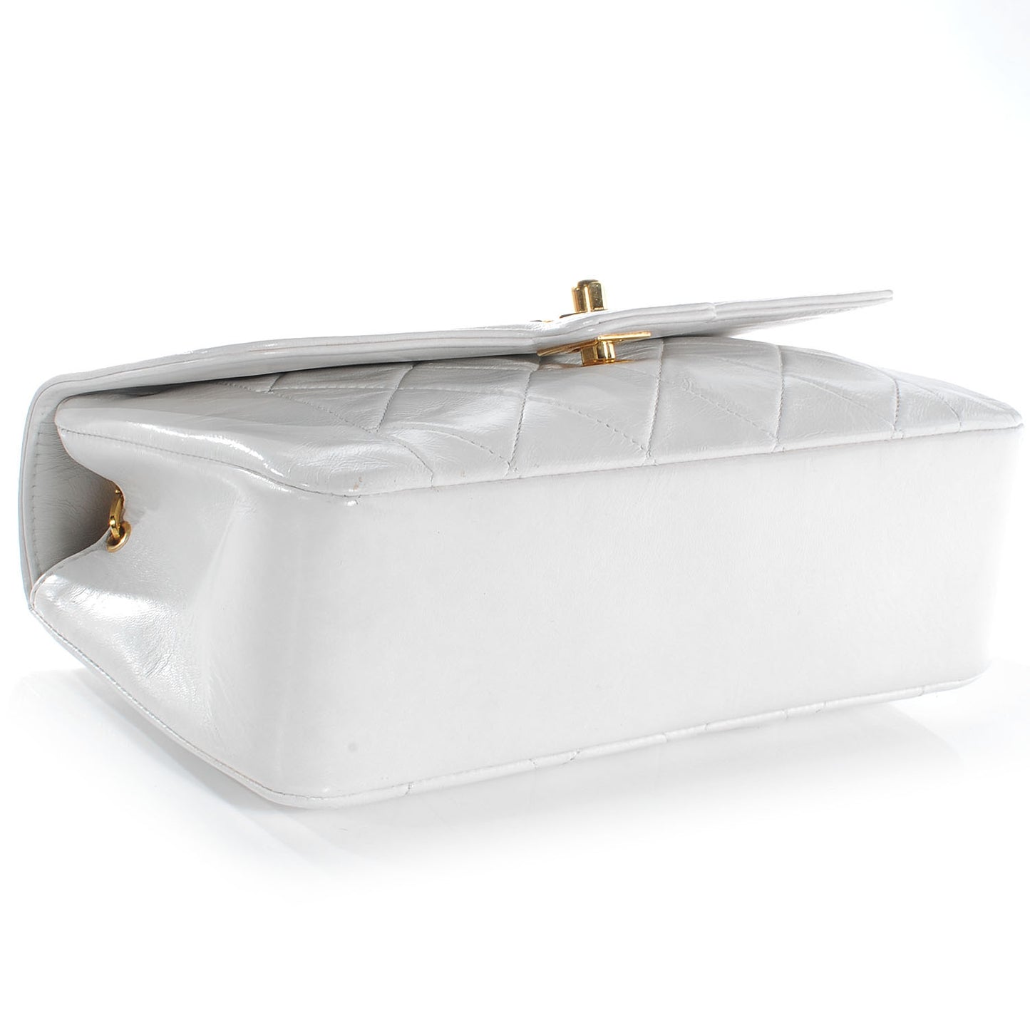 Lambskin Medium Single Flap White