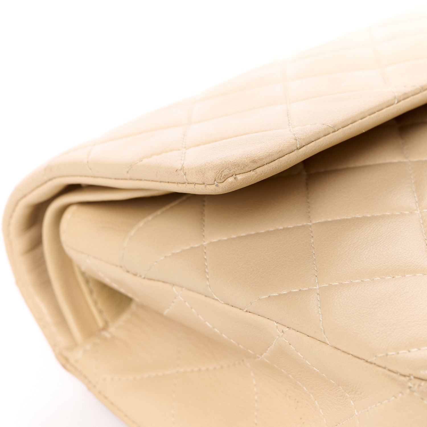 Chanel Lambskin Quilted Medium Double Flap Beige 17 of 17