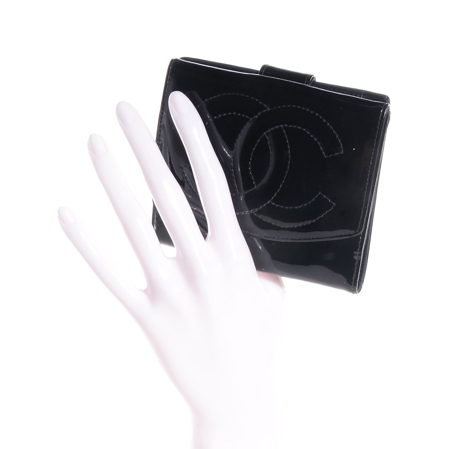 Patent Compact CC Wallet Black