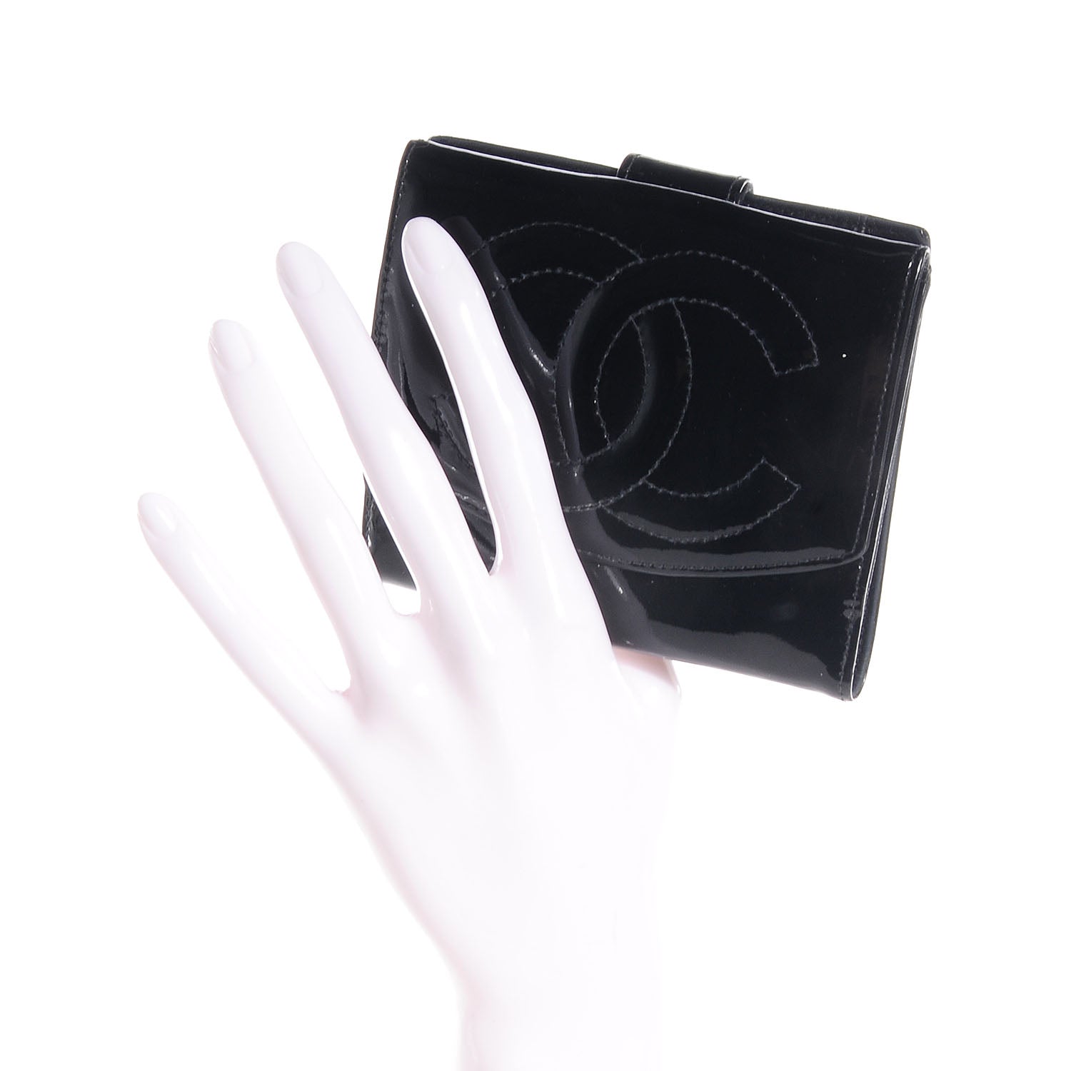 Chanel Patent Compact CC Wallet Black 2 of 7