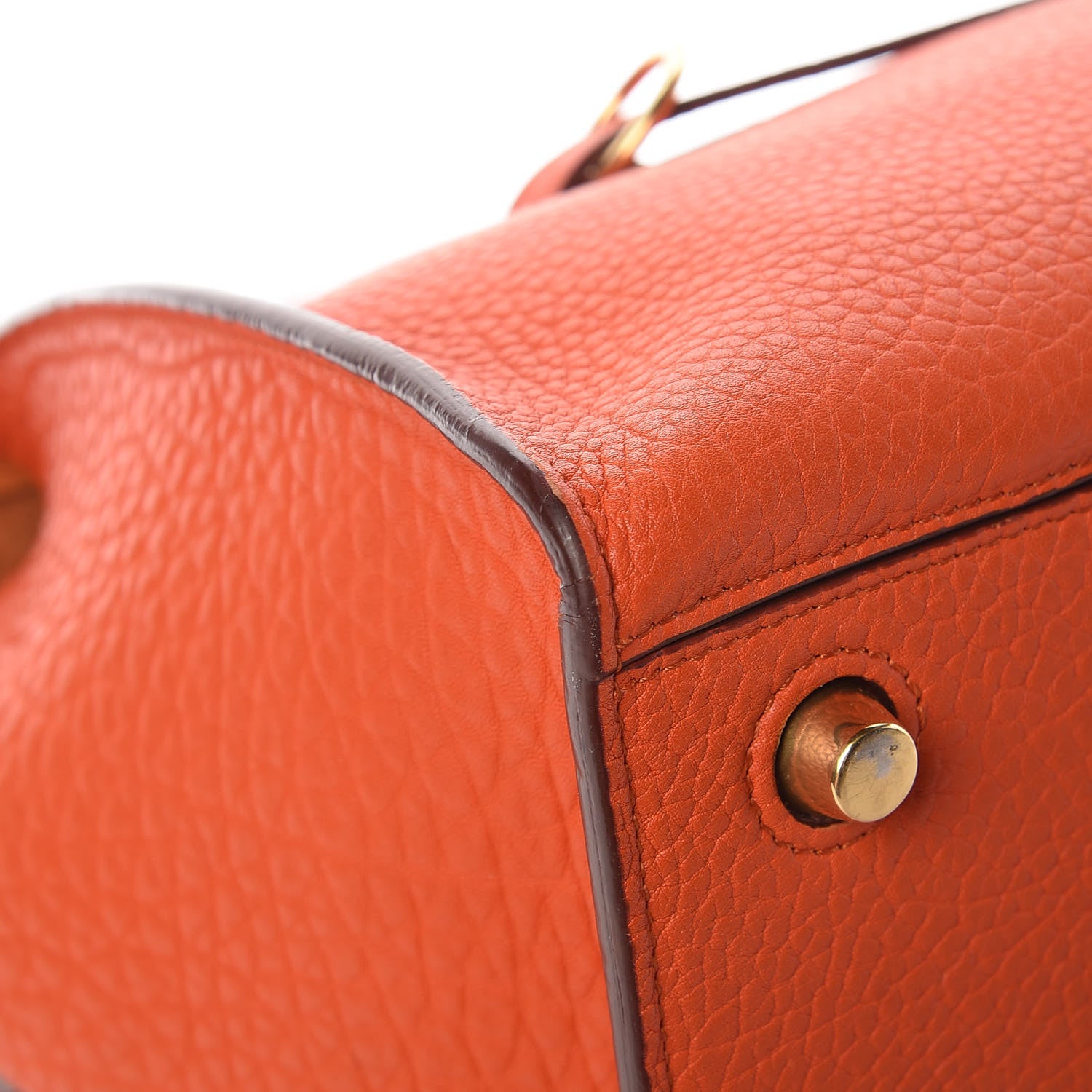 Celine Bullhide Calfskin Small Ring Handbag Burnt Orange 5 of 11