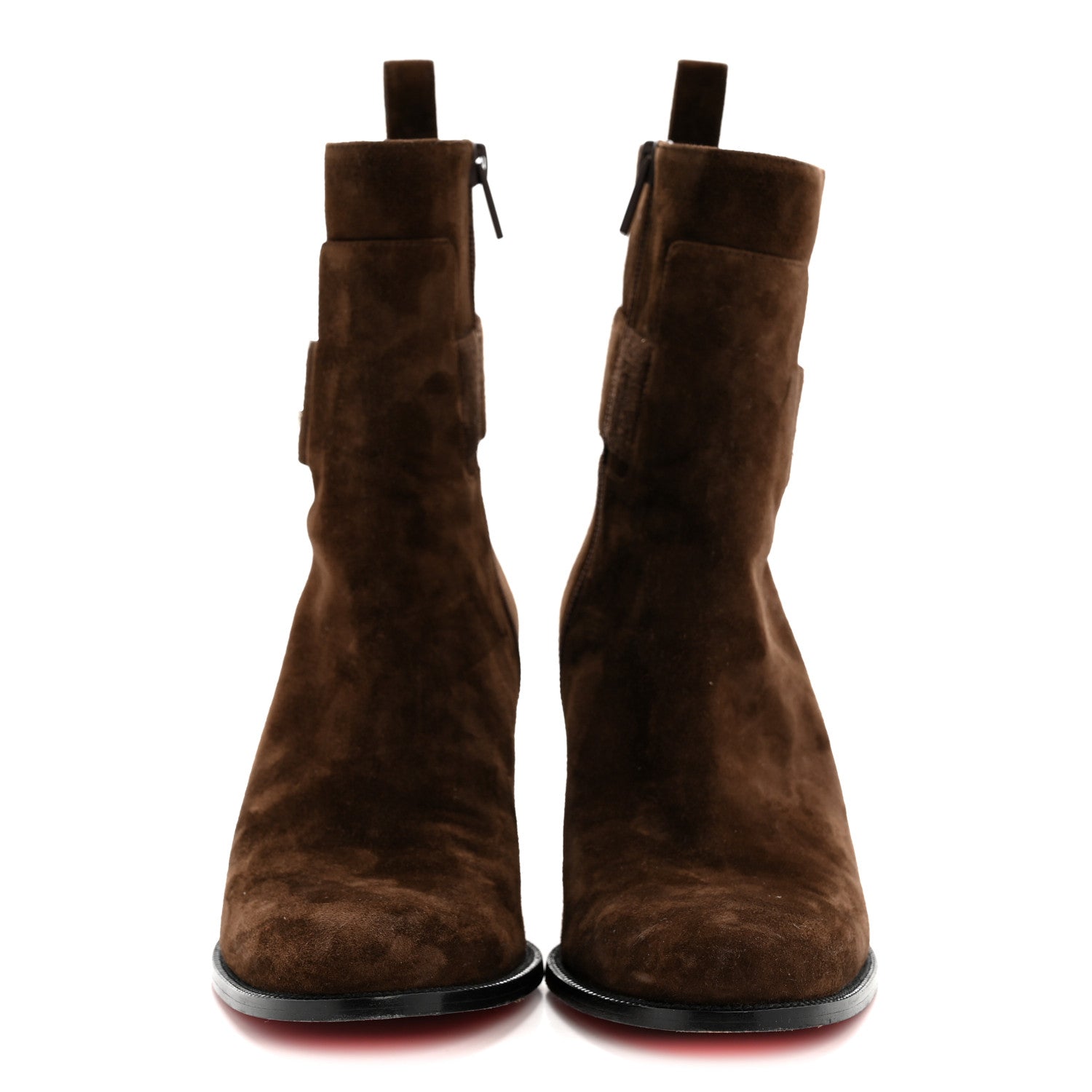 Christian Louboutin Suede Lock Booty 70 Ankle Boots 39.5 Brown 3 of 8