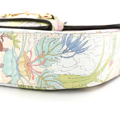 Gucci New Shangai Calfskin Tiger Savanah Web Mini Horsebit 1955 Shoulder Bag Chalky White Multicolor 10 of 13