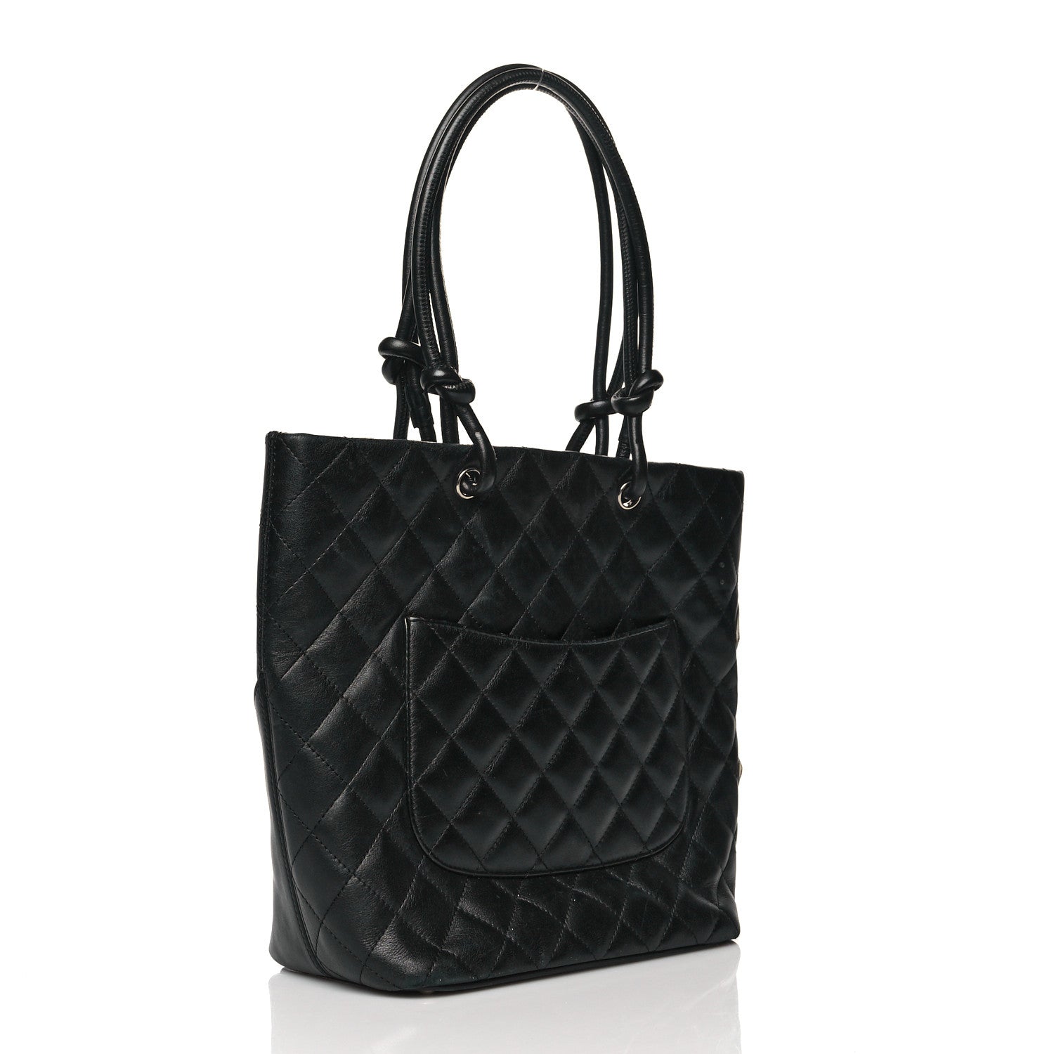 Chanel Calfskin Quilted Medium Cambon Tote Black White 3 of 12