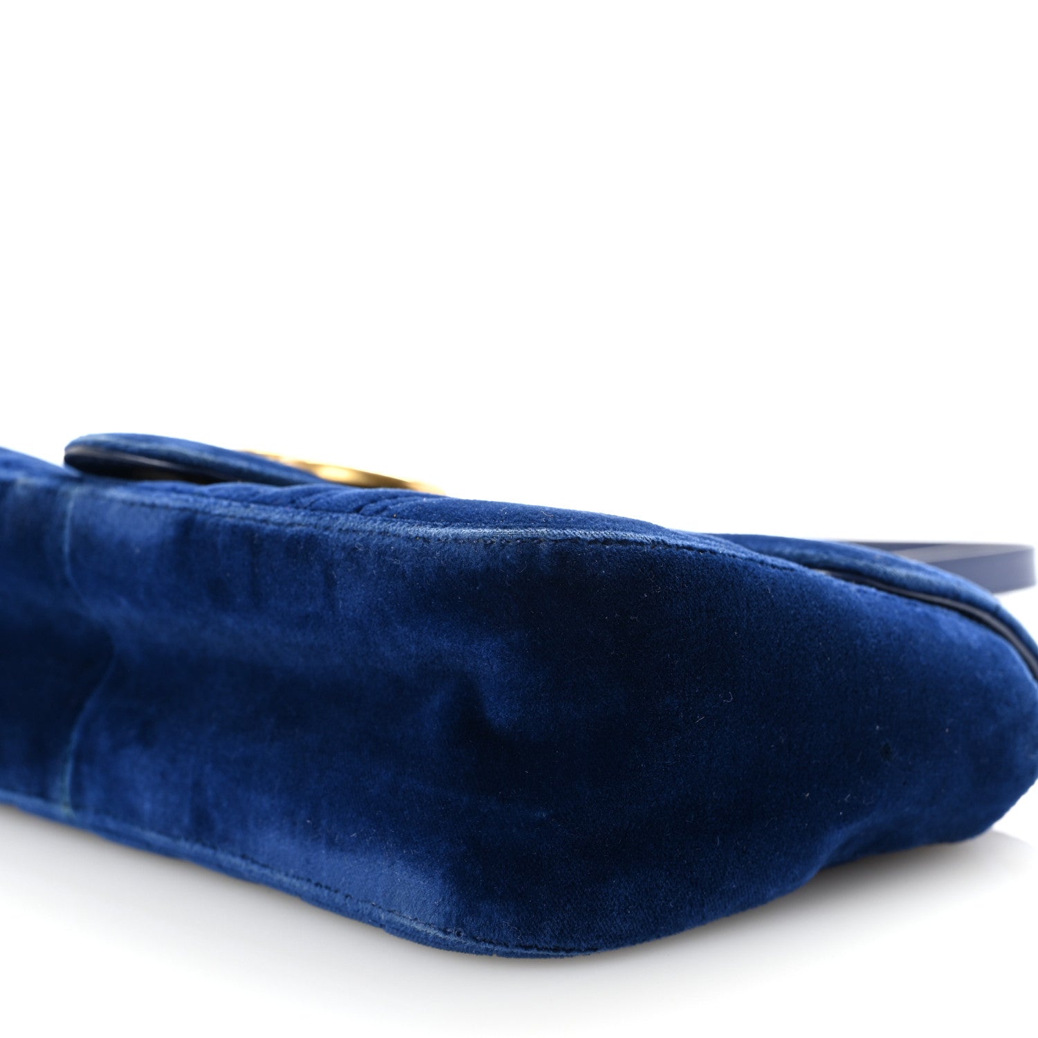 Gucci Velvet Matelasse Small GG Marmont Shoulder Bag Cobalt Blue 10 of 10