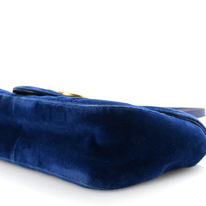 Gucci Velvet Matelasse Small GG Marmont Shoulder Bag Cobalt Blue 10 of 10