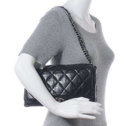Chanel Lambskin Quilted Chanel 3 Large Accordion Flap Black Black 2 of 8