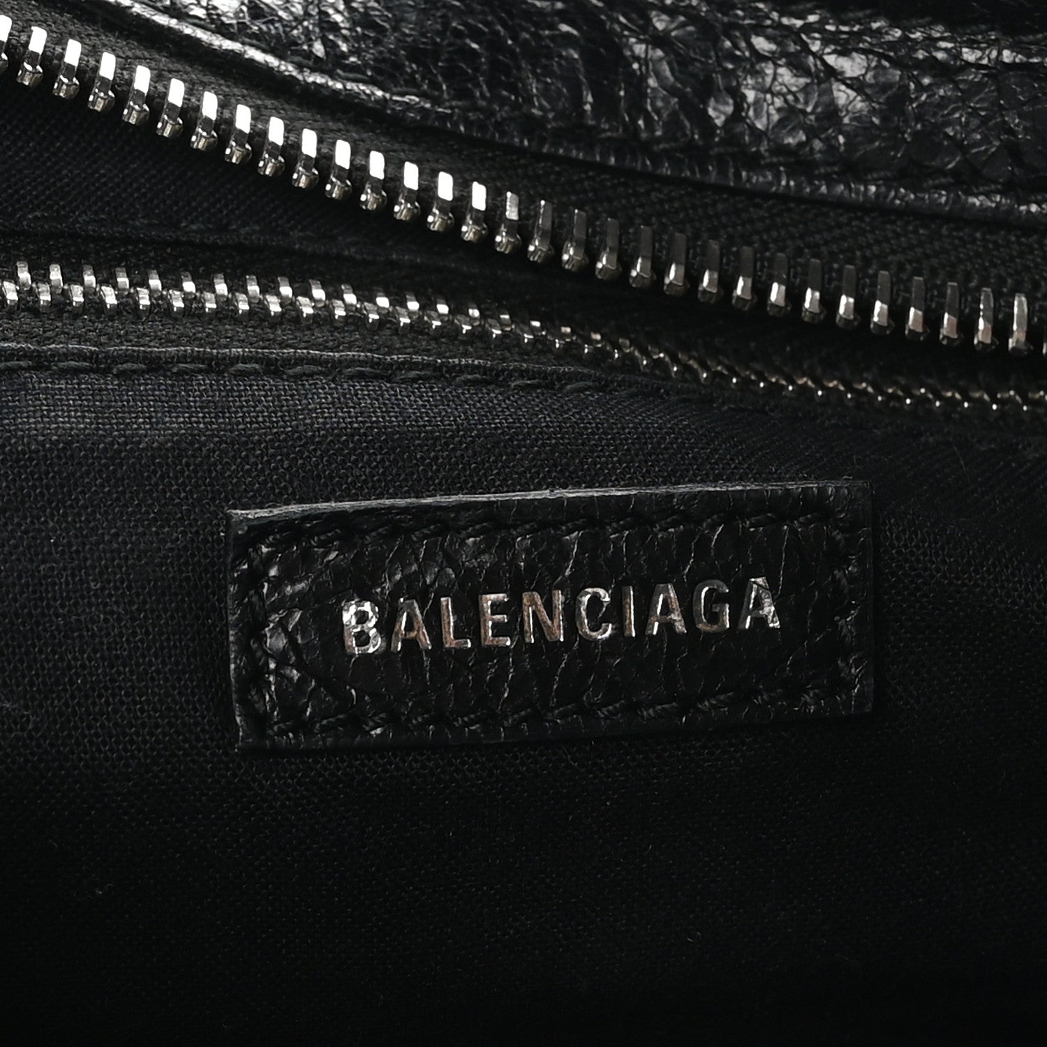 Balenciaga Agneau Classic Silver Hardware Mini City Logo Strap Black White 7 of 10