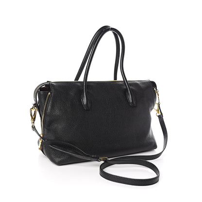 Miu Miu Goatskin Madras Zip Tote Black 3 of 10