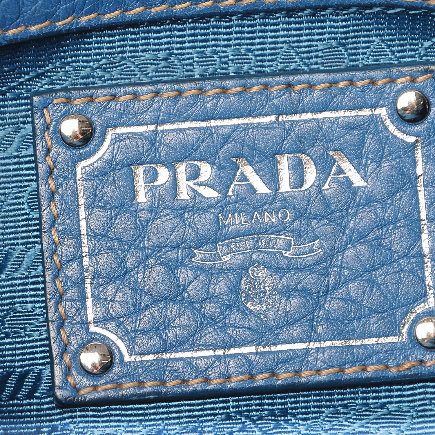 Prada Vitello Daino Boston Bag Marine 6 of 9