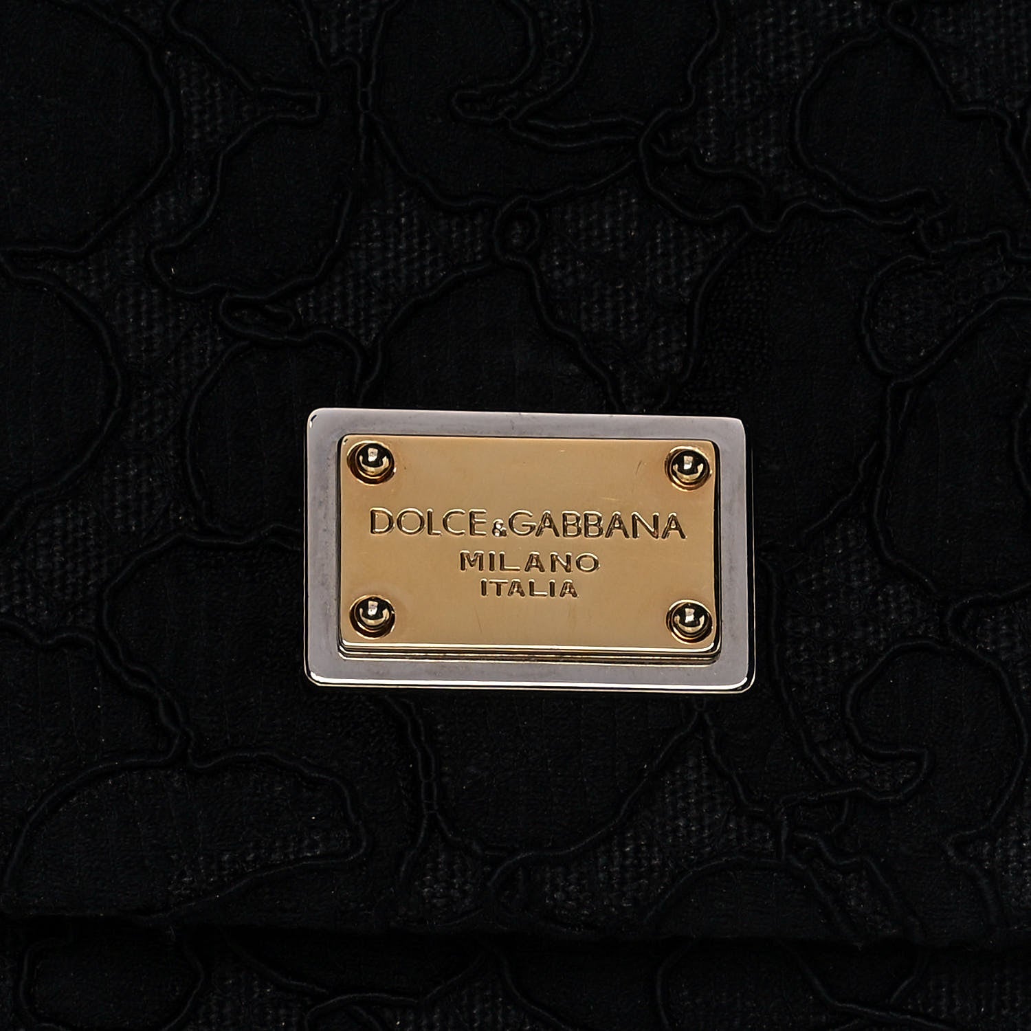 Dolce & Gabbana Calfskin Lace Miss Sicily Satchel Black 7 of 14