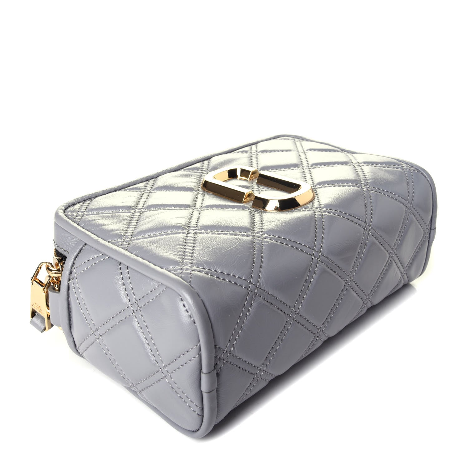 Marc Jacobs Natural Grain Calfskin Quilted The Softshot 21 Bag Grey 4 of 9