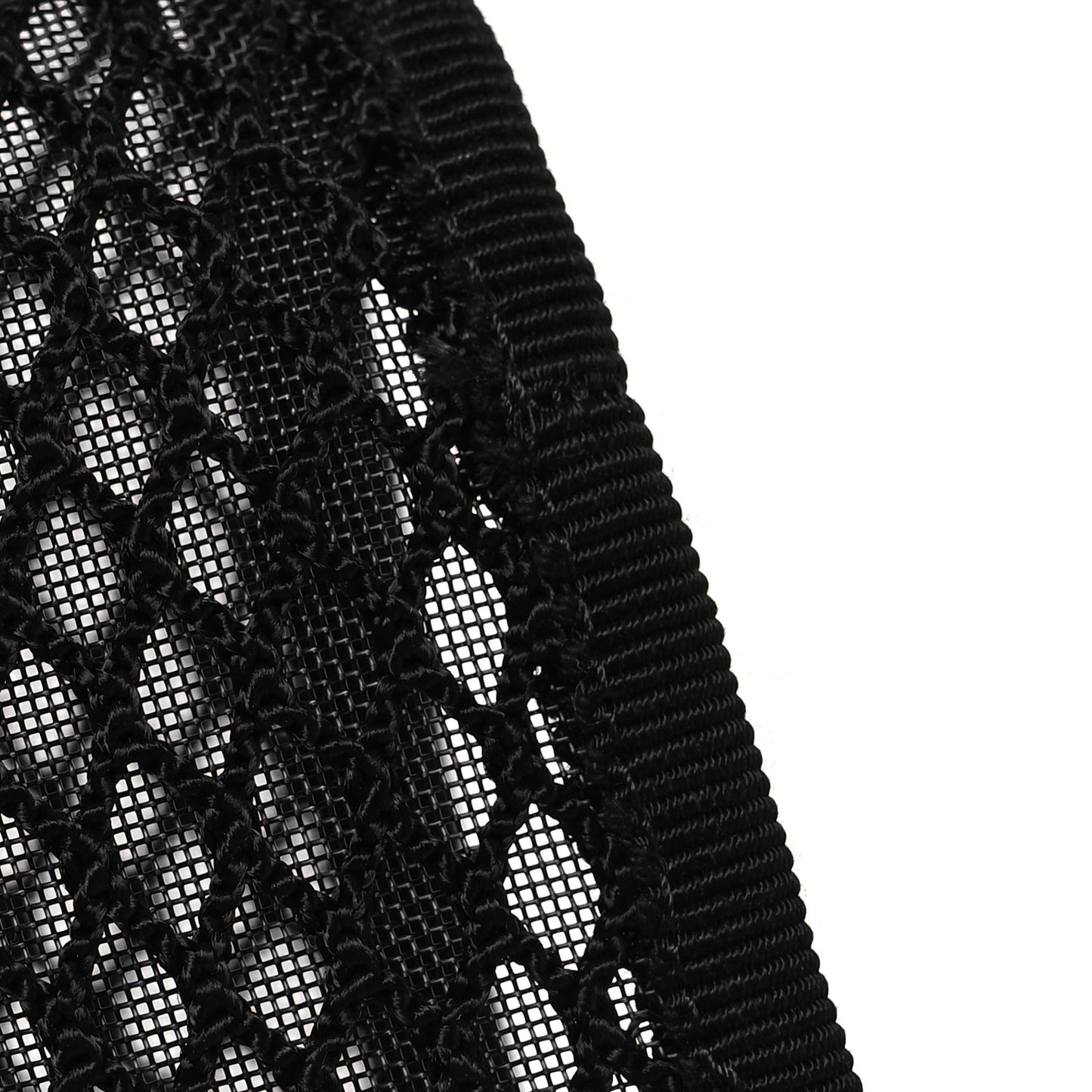 Mesh Fabric Ballerina Flats 36 Black