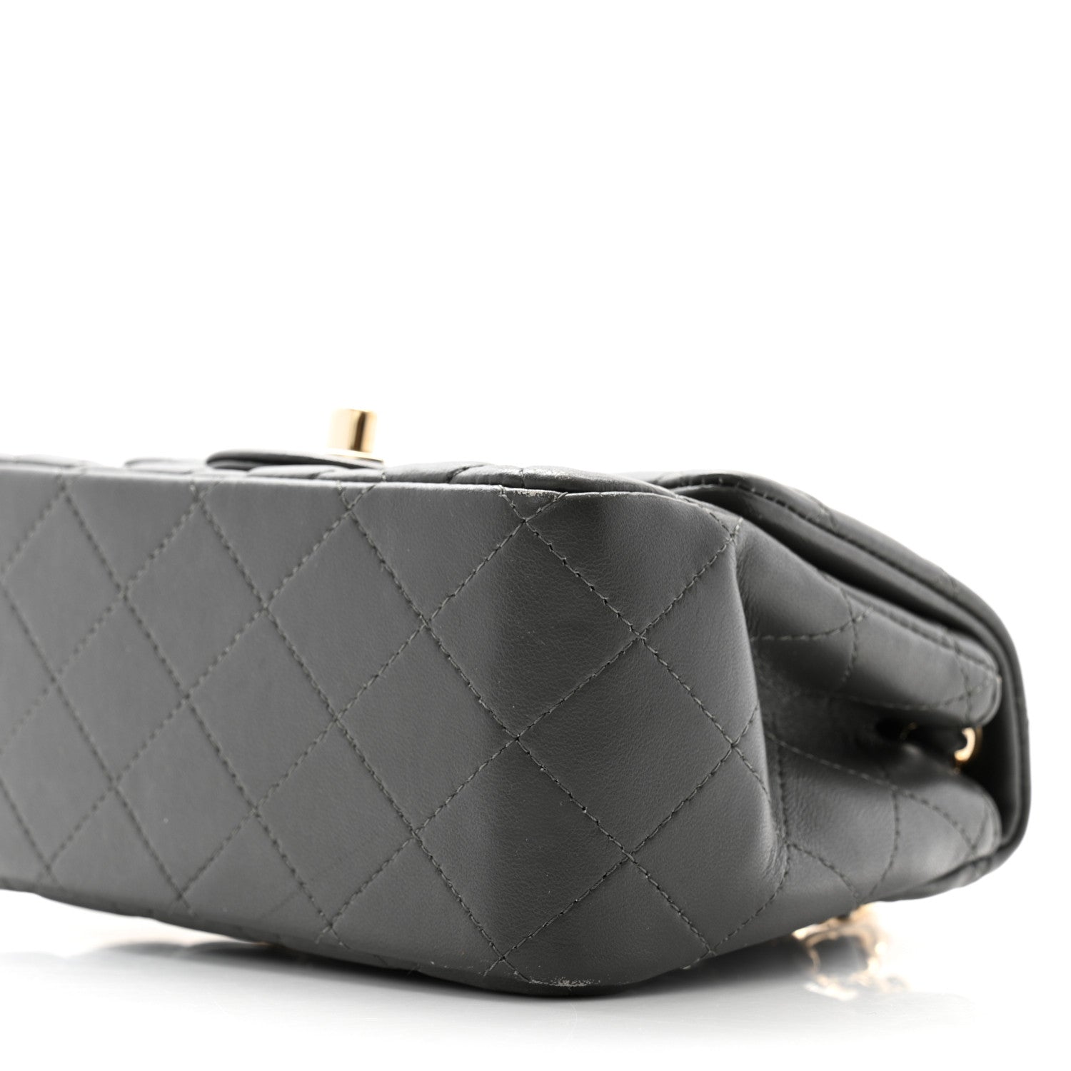 Chanel Lambskin Quilted Mini Square Flap Dark Grey 10 of 11