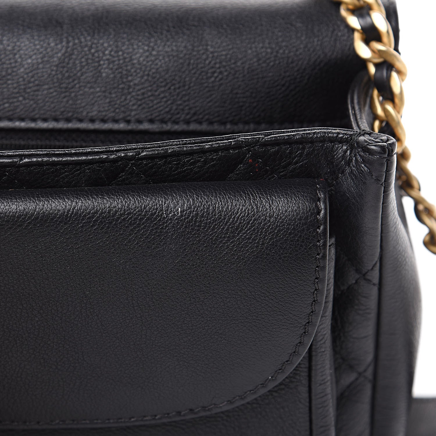 Chanel Grained Calfskin Quilted Messenger Flap Black 12 of 13