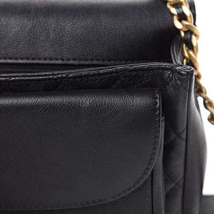 Chanel Grained Calfskin Quilted Messenger Flap Black 12 of 13