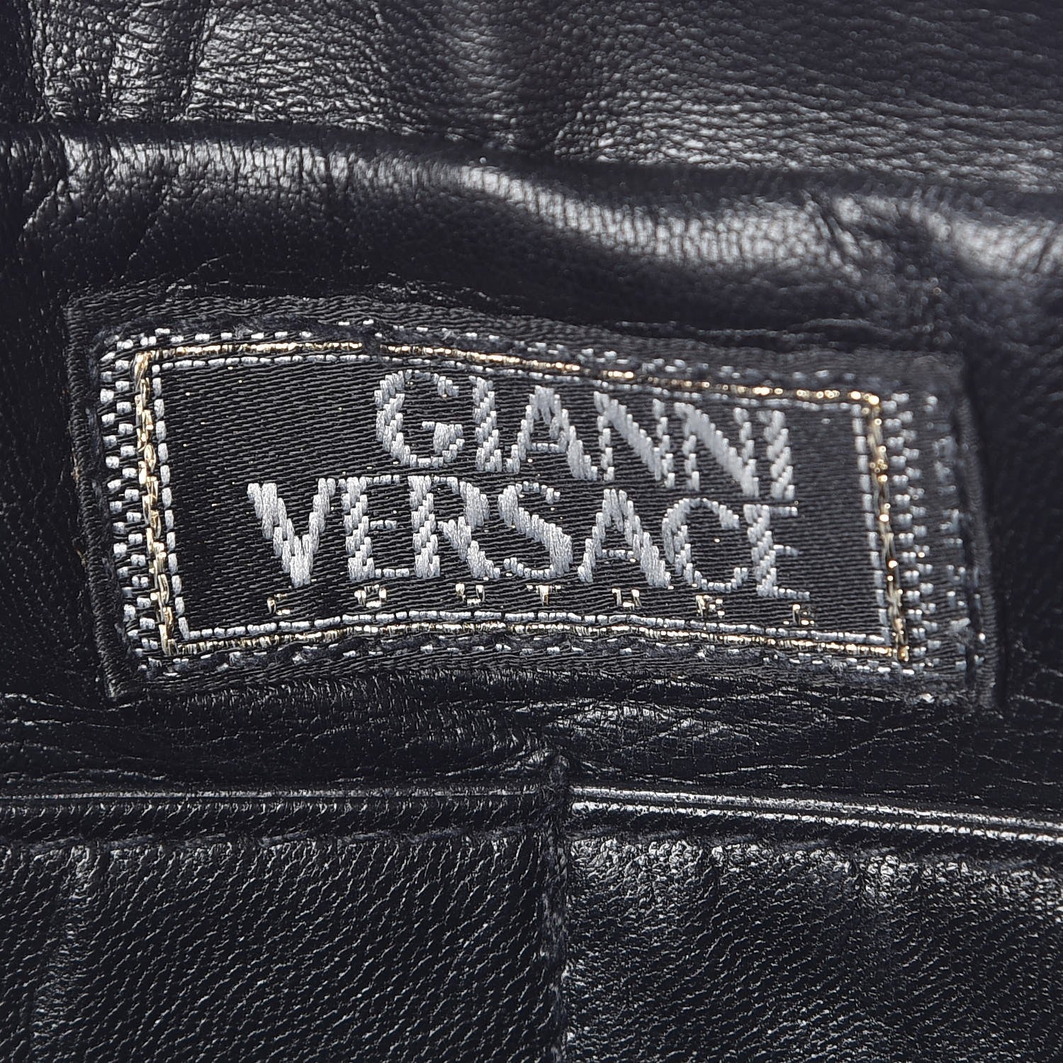 Versace Calfskin Palazzo Large Cosmetic Bag Black 6 of 7