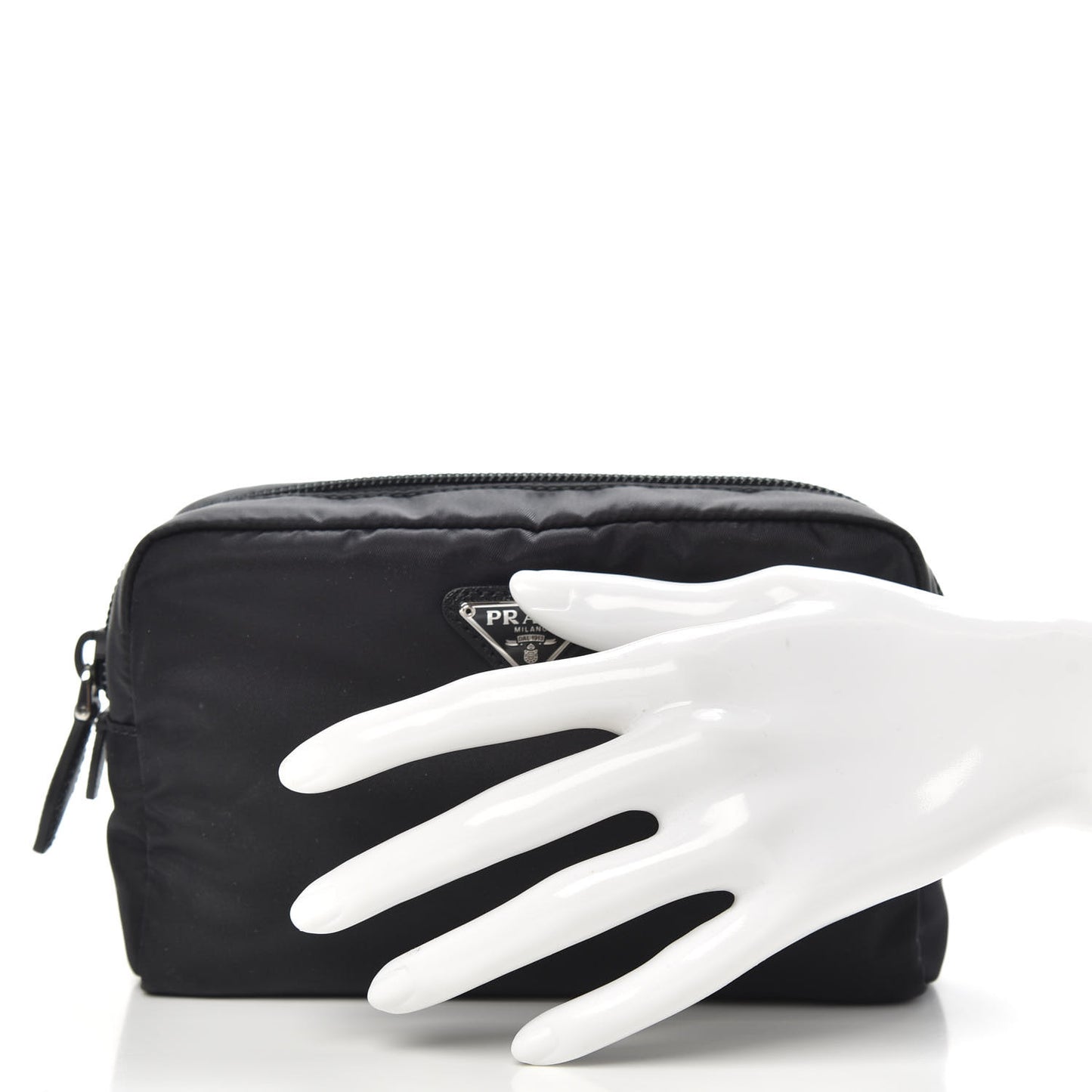 Tessuto Nylon Saffiano Wristlet Black