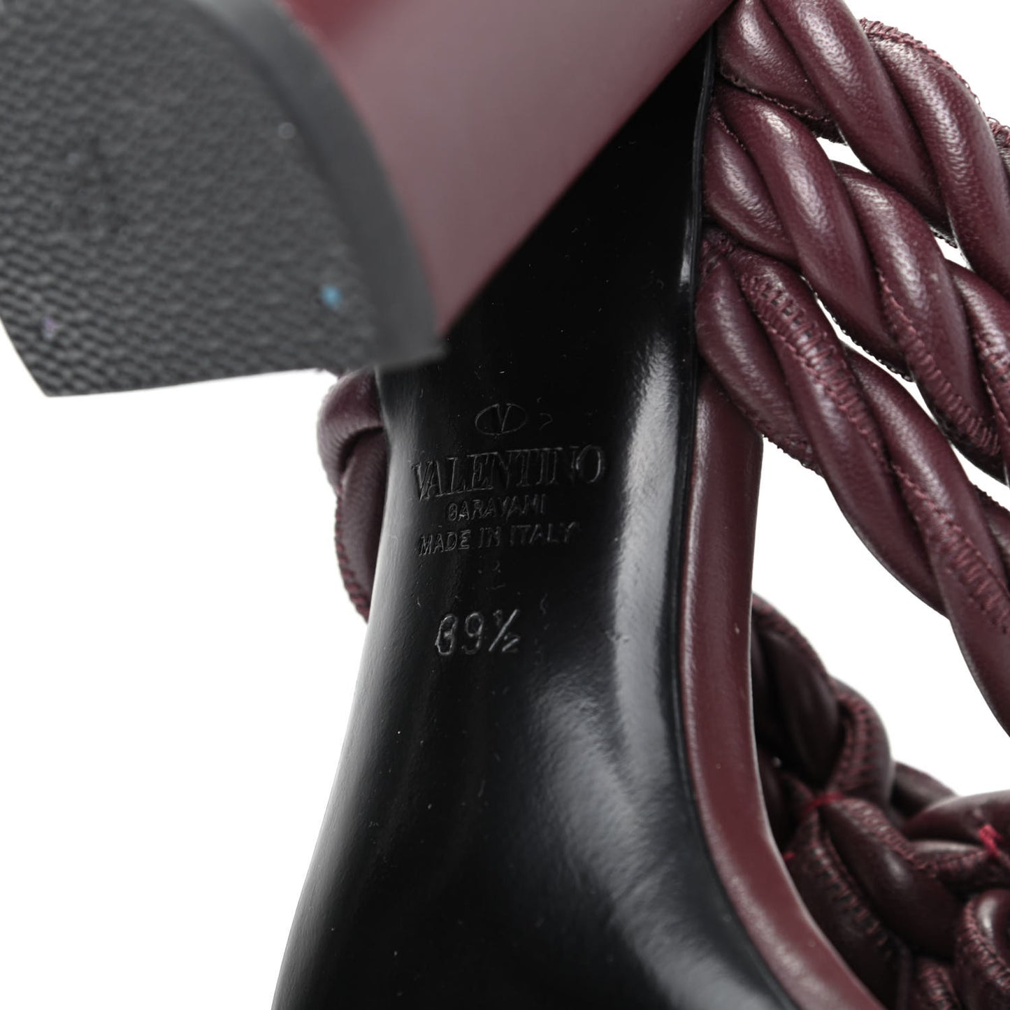 Nappa Crisscross Rope Slide Sandals 39.5 Rubin