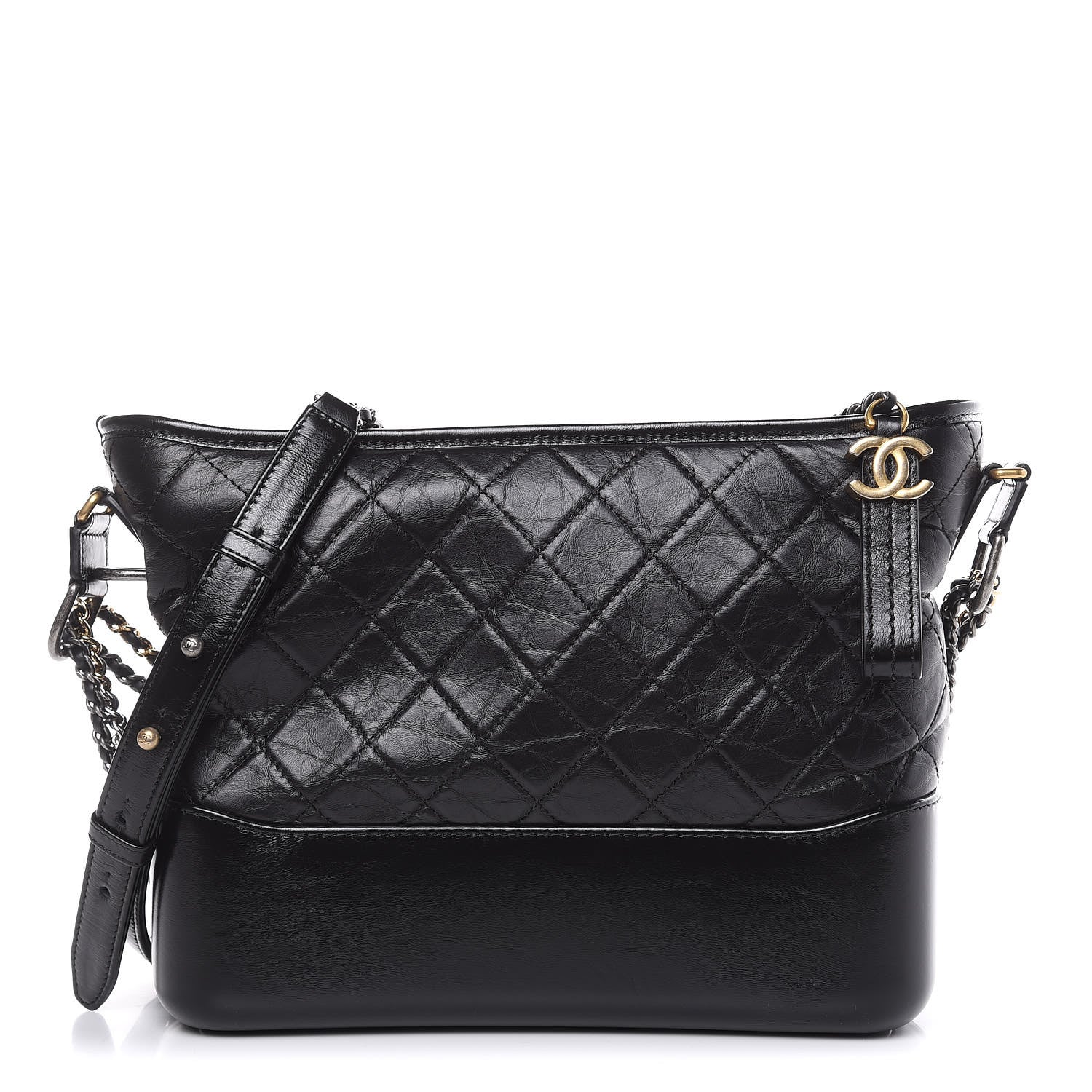 Chanel Aged Calfskin Quilted Medium Gabrielle Hobo Black 1 of 10
