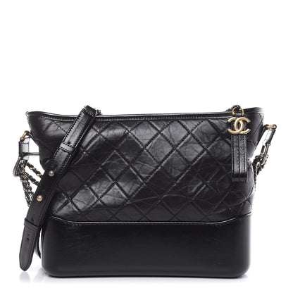 Chanel Aged Calfskin Quilted Medium Gabrielle Hobo Black 1 of 10