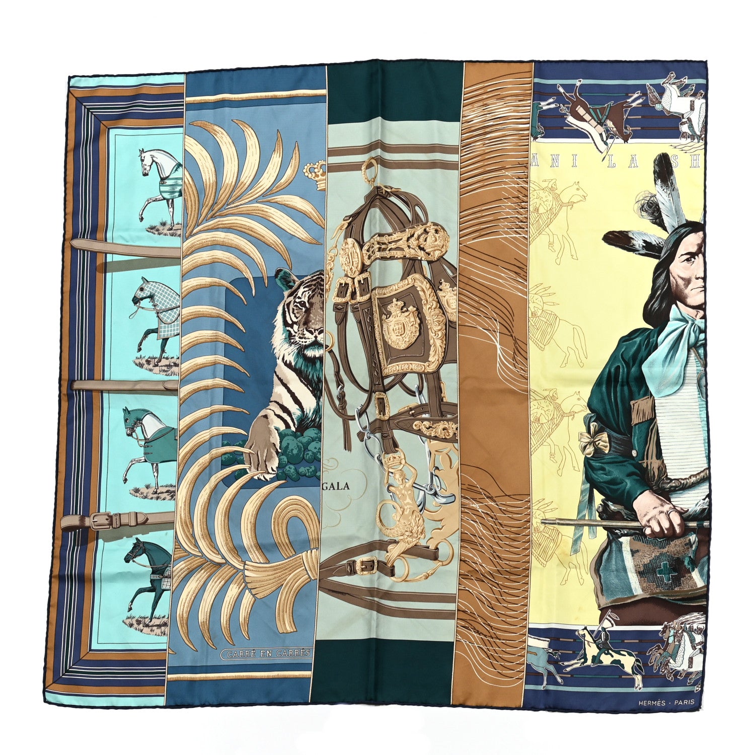 Hermes Silk Carre En Carres Scarf 90 1 of 7
