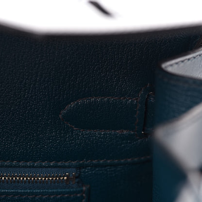 Hermes Box Guilloche Birkin 35 Bleu De Prusse 21 of 36