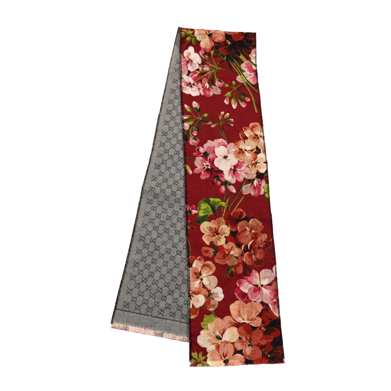 Gucci Wool GG Monogram Miniorophin Scarf Lacquer Pink 1 of 4