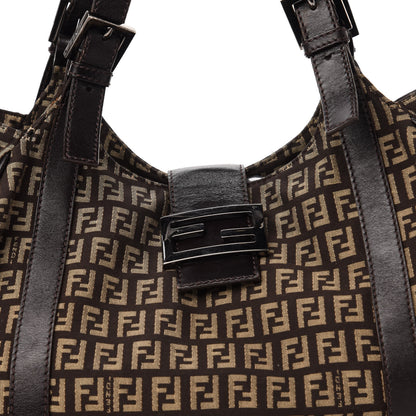 Fendi Zucchino Vitello Shoulder Bag Testa di Moro Beige 13 of 13