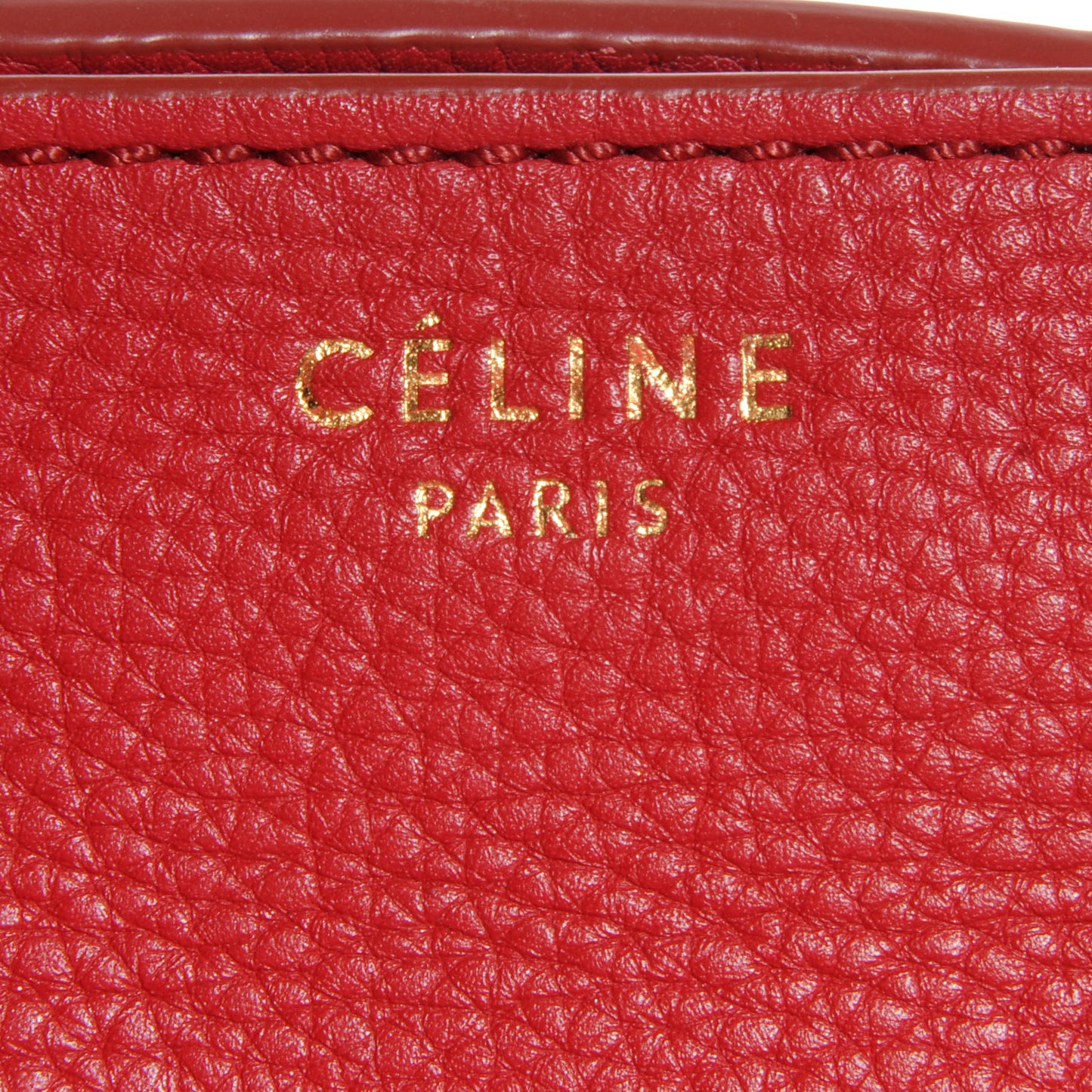 Pebbled Leather Mini Luggage Bag Red