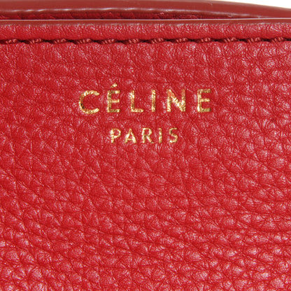 Celine Pebbled Leather Mini Luggage Bag Red 8 of 9