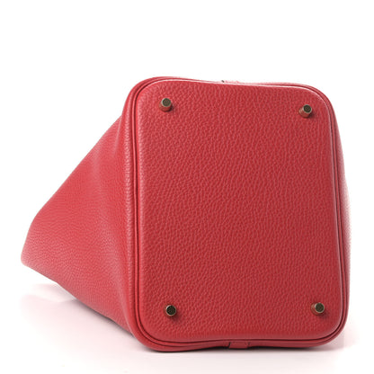 Hermes Taurillon Clemence Picotin Lock 22 MM Rouge Casaque 4 of 9