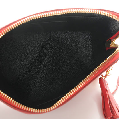 Saint Laurent Calfskin Cosmetic Case New Red 5 of 8