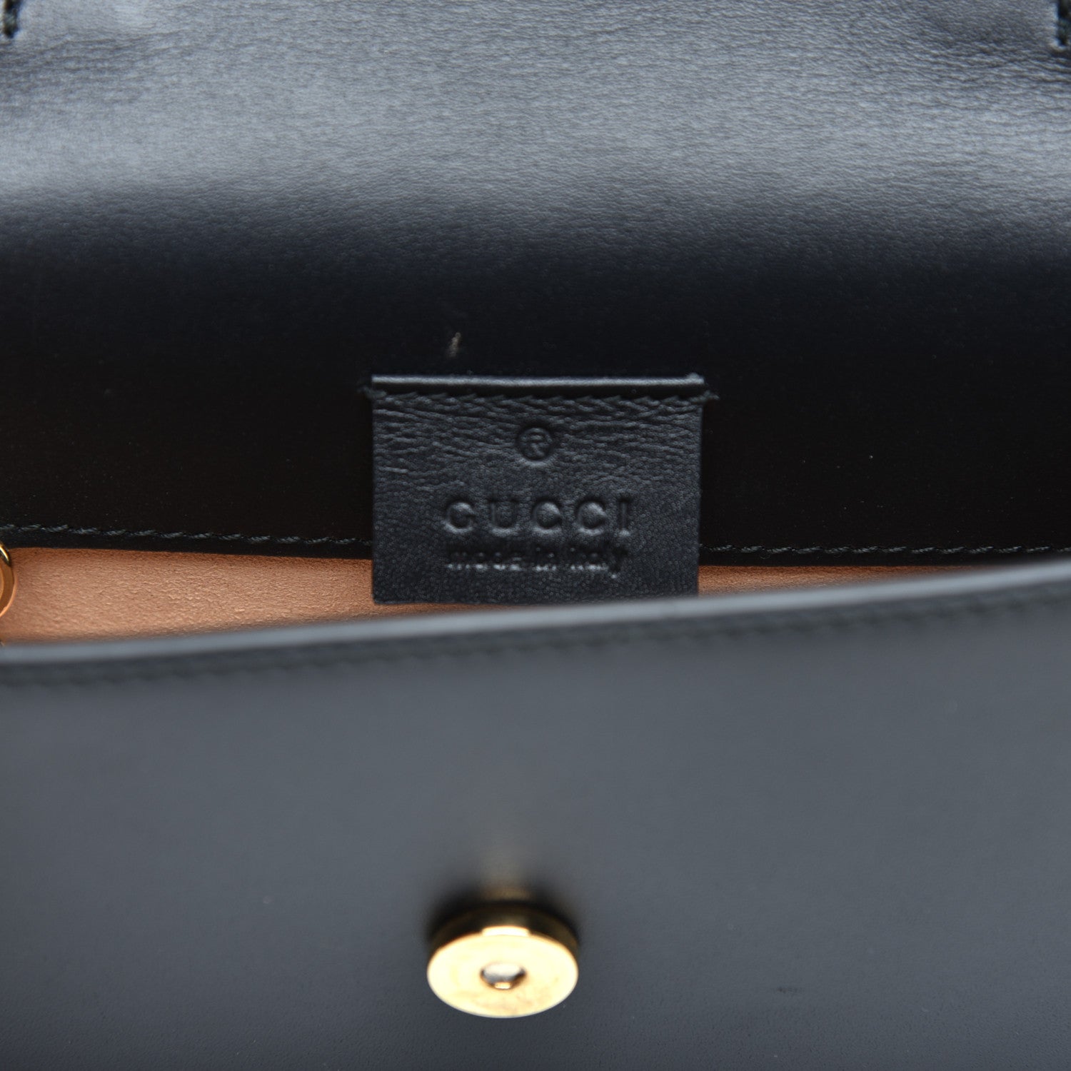 Gucci Calfskin Super Mini Sylvie Chain Shoulder Bag Black 8 of 9