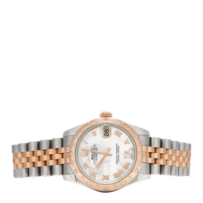 Rolex Stainless Steel 18K Everose Gold Diamond Mother of Pearl 31mm Oyster Perpetual Datejust Watch Roman 178341 2 of 5