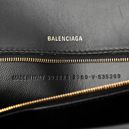 Balenciaga Smooth Calfskin Leopard Print Medium Hourglass Top Handle Bag Beige 6 of 12