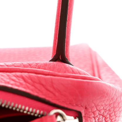 Hermes Taurillon Clemence Mini Lindy 20 Rose Extreme 12 of 12
