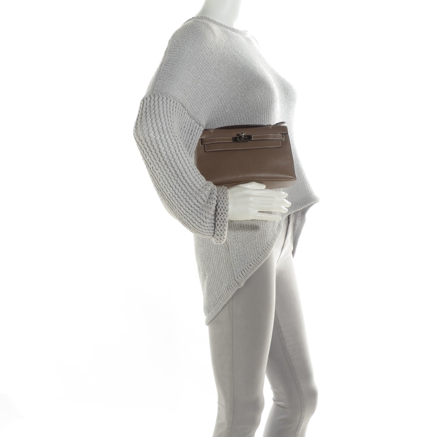 Hermes Swift Kelly Pochette Clutch Etoupe 2 of 18