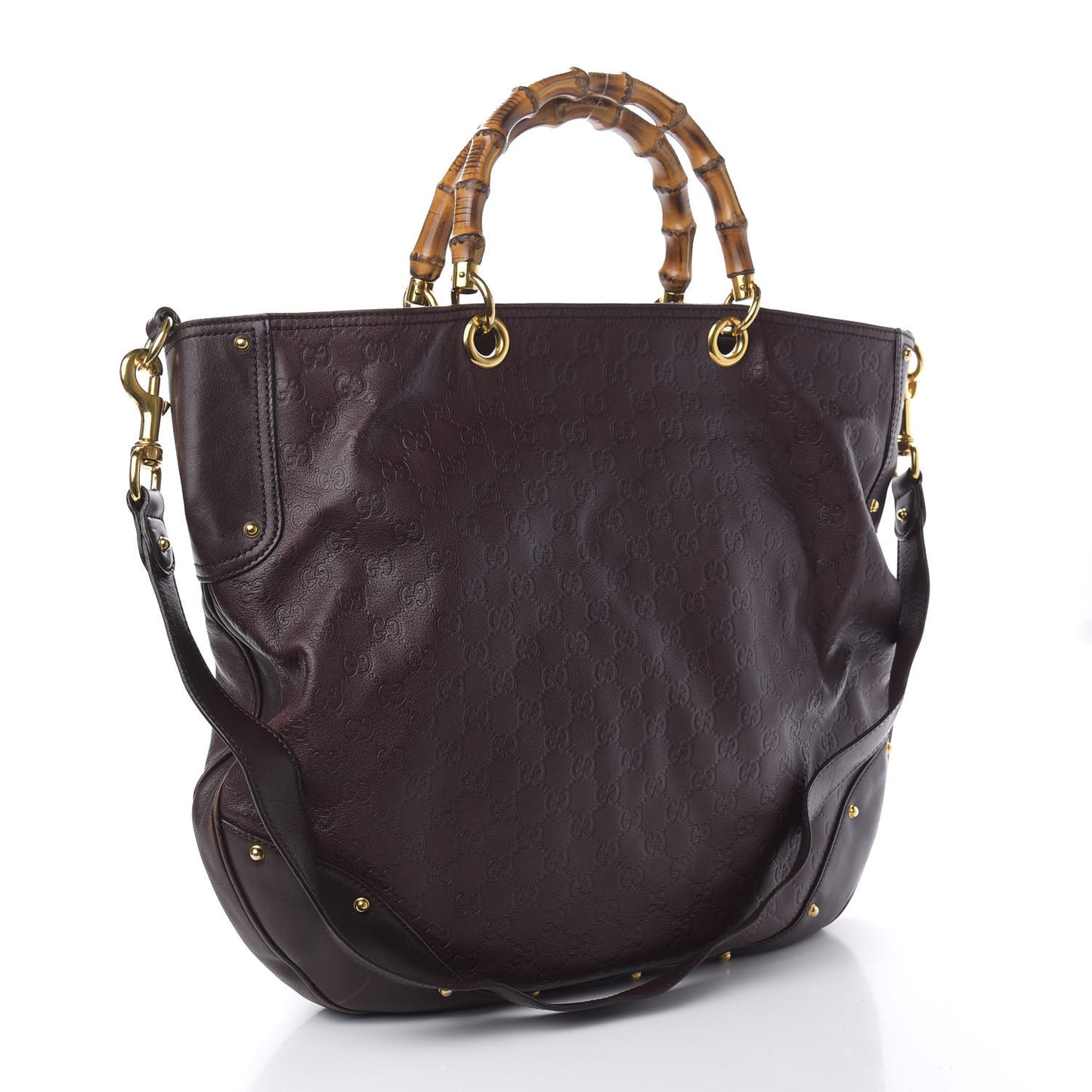 Guccissima Large Bamboo Messenger Tote Bag Purple