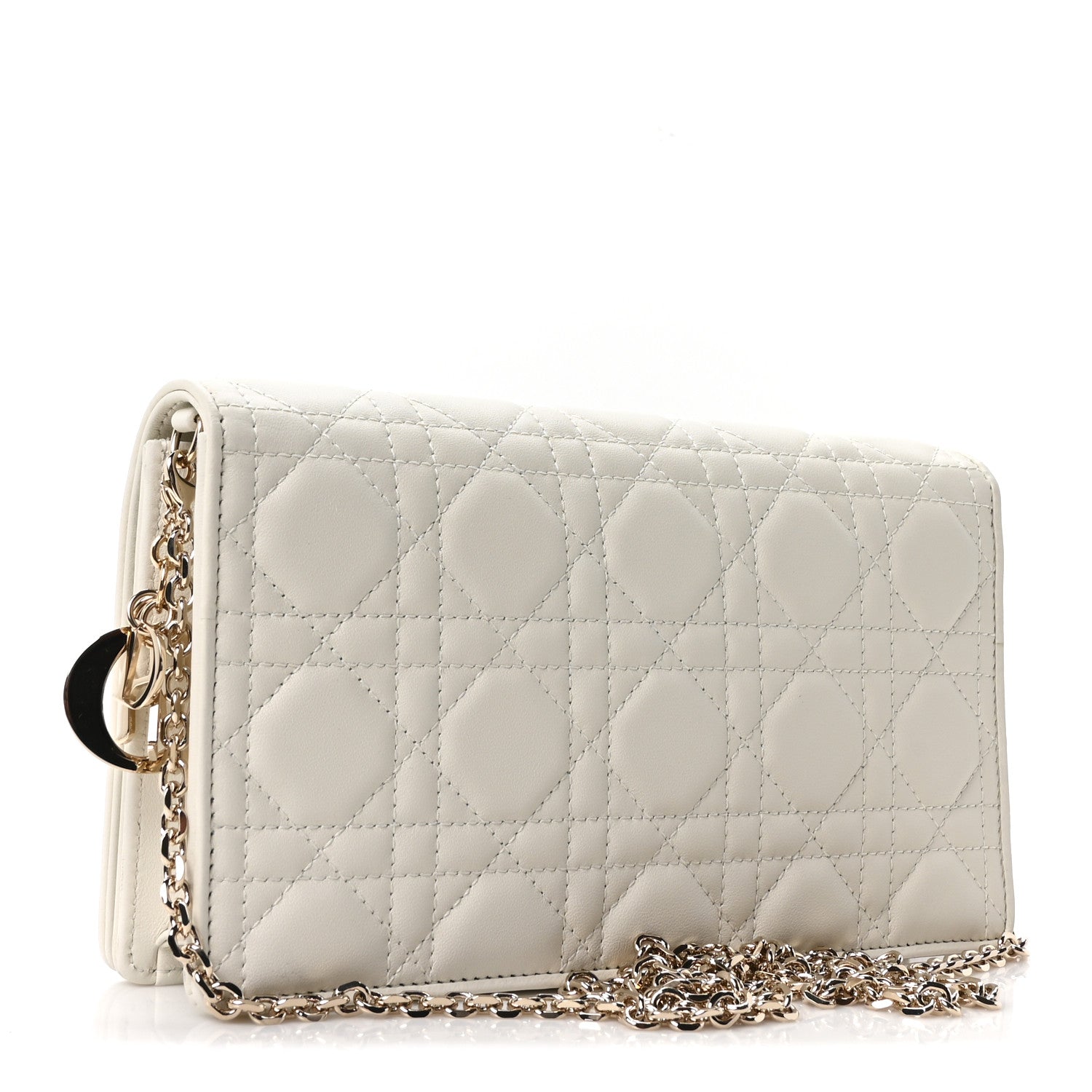 Christian Dior Lambskin Cannage Lady Dior Pouch Latte 3 of 11