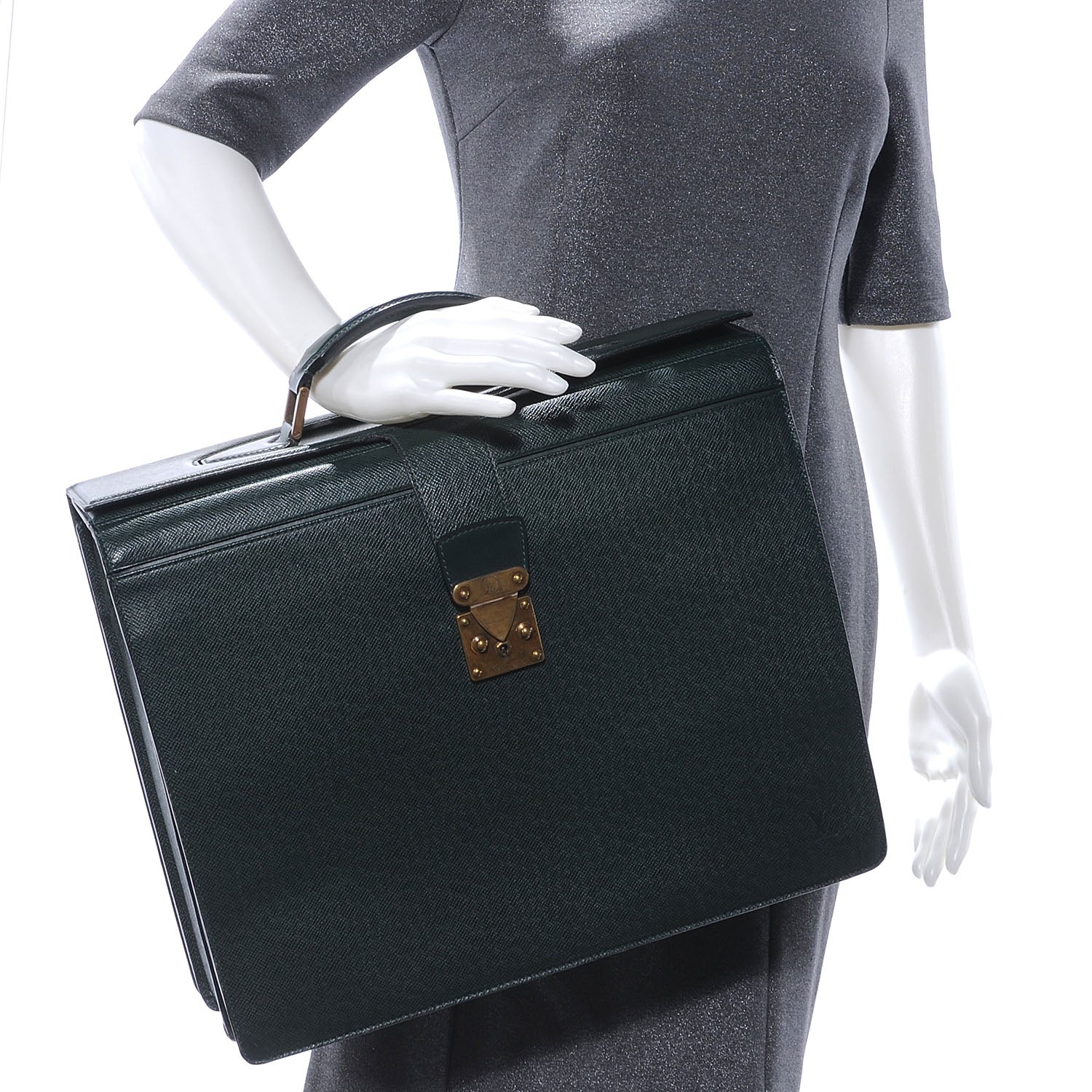 Louis Vuitton Taiga Briefcase Pilot Case Oural Epicea 2 of 7