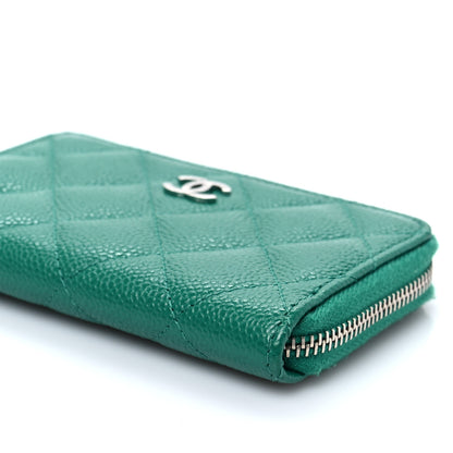Chanel Caviar Quilted Zipped Key Holder Case Green 7 of 8