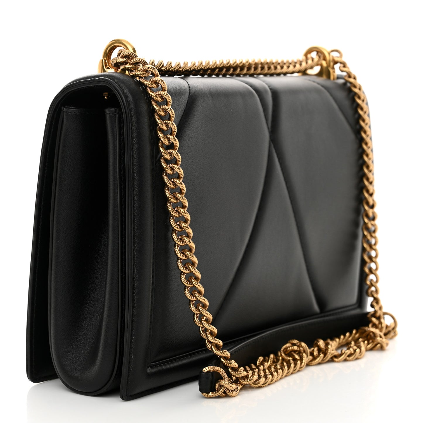 Calfskin Large Devotion Crossbody Bag Black