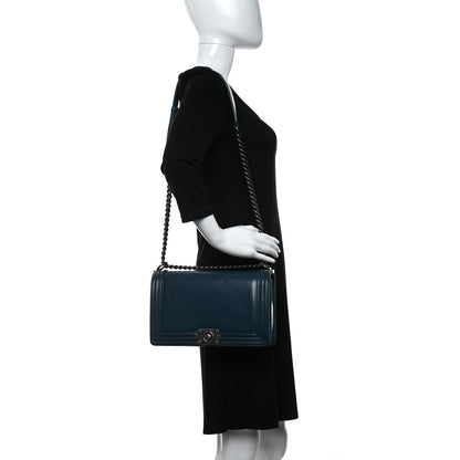 Chanel Calfskin New Medium Boy Flap Blue 2 of 9