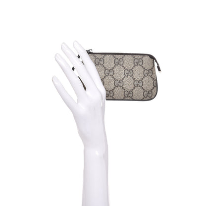 Gucci GG Supreme Monogram Selleria Key Case Beige Ebony Cocoa 3 of 11