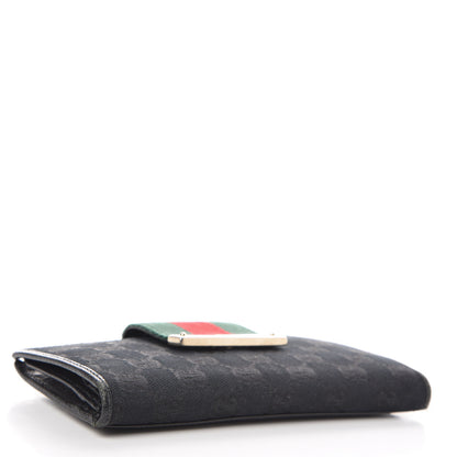 Gucci Monogram Ladies Web Continental Wallet Black 4 of 11
